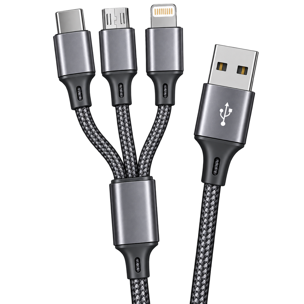 Cable micro usb + Iphone + type c